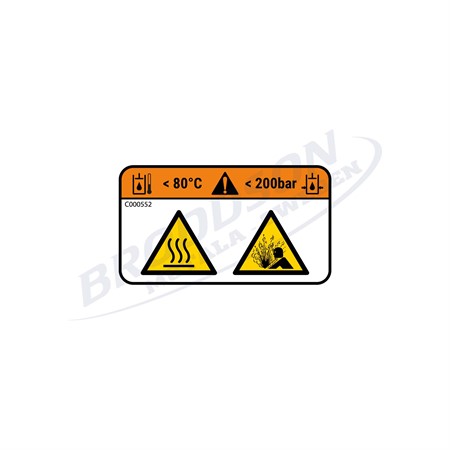 Dekal varning hydraulsystem