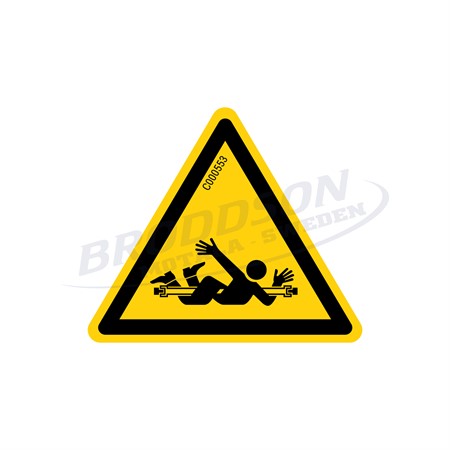 Dekal varning roterande axel