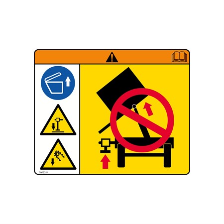 Dekal varning tömning sidotipp